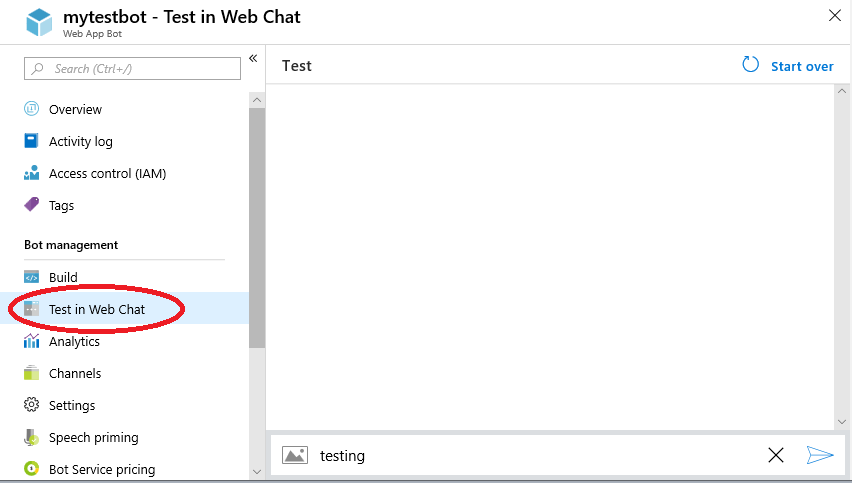 Tester dans Web Chat