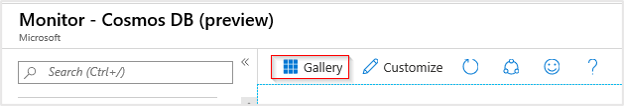 Capture d’écran de la barre de commandes avec mise en évidence de l’option Galerie.