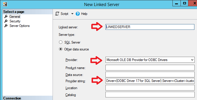 Kusto en tant que serveur lié à partir de SQL serveur - Azure Data Explorer  | Microsoft Learn