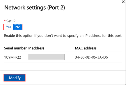 Capture d’écran de l’interface utilisateur web locale affichant les « Paramètres réseau du Port 2 » pour un nœud.