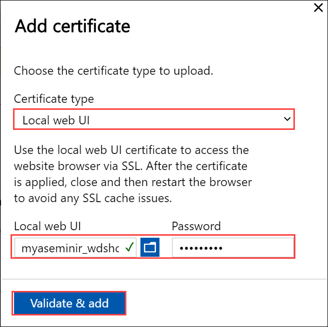 Page 7 « Certificats » de l’interface utilisateur web locale