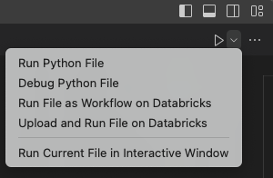 Exécuter un fichier sur Databricks commande éditeur 0