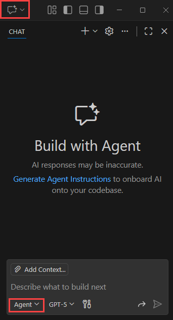 Capture d’écran montrant le volet de conversation GitHub Copilot.