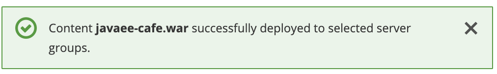 Capture d’écran de la notification de réussite du déploiement.