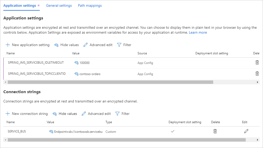 Configuration de l’application App Service