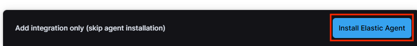 capture d’écran du bouton Installer l’agent élastique.