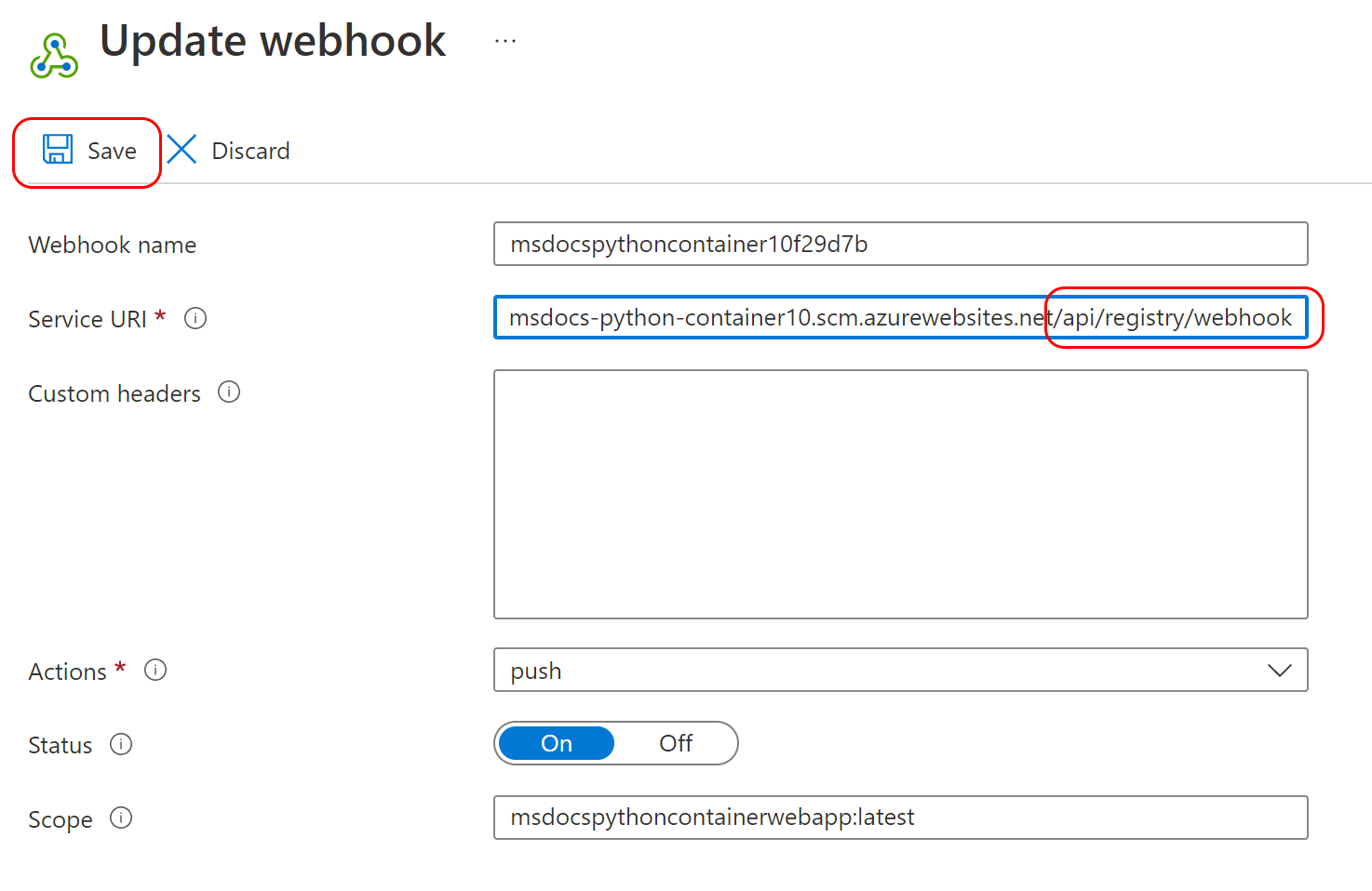 Une capture d'écran montrant comment vérifier une configuration de webhook.