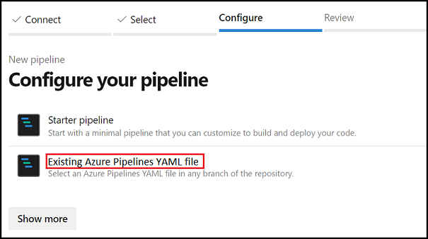 Pipeline YAML existant