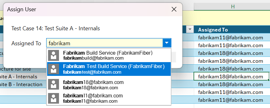 Capture d’écran de la boîte de dialogue Affecter un utilisateur.