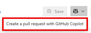 Capture d’écran montrant le menu déroulant GitHub sélectionné et l’option de démarrer une pull request GitHub.
