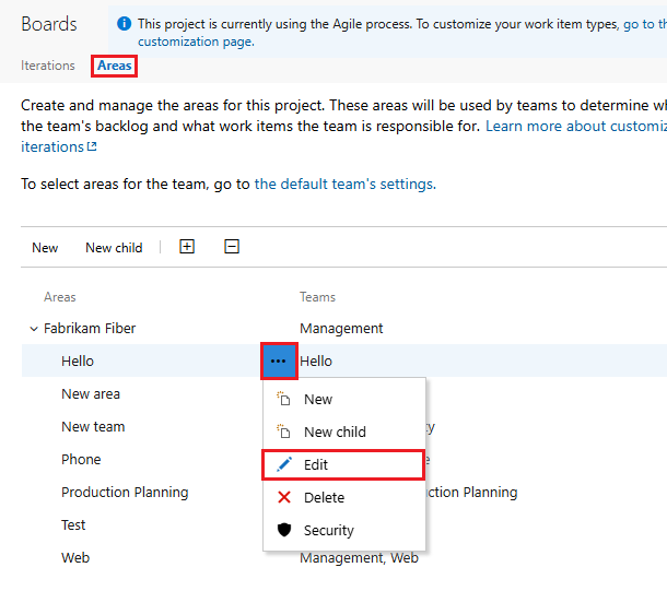 Capture d’écran montrant la sélection d’une zone à modifier.
