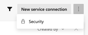 Sélection de l’option Sécurité de la connexion de service.