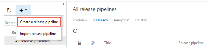 Creating a new release pipeline