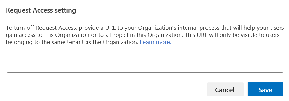 Invite à fournir une URL à la documentation interne.