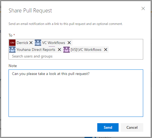 Partager des pull requests aux équipes