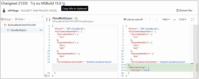 Page des modifications
