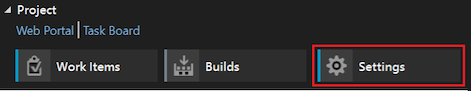 Capture d’écran de la page d’accueil de Team Explorer pour Visual Studio 2022 montrant l’option Paramètres mise en surbrillance.