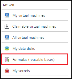 Capture d’écran de la page du labo avec « Formules (bases réutilisables) » sélectionné