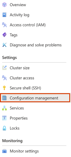 Capture d’écran montrant l’onglet Gestion de la configuration.