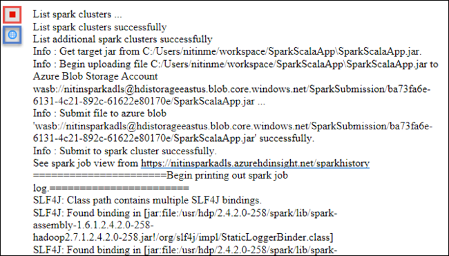 Fenêtre Apache Spark Submission (Envoi Spark)