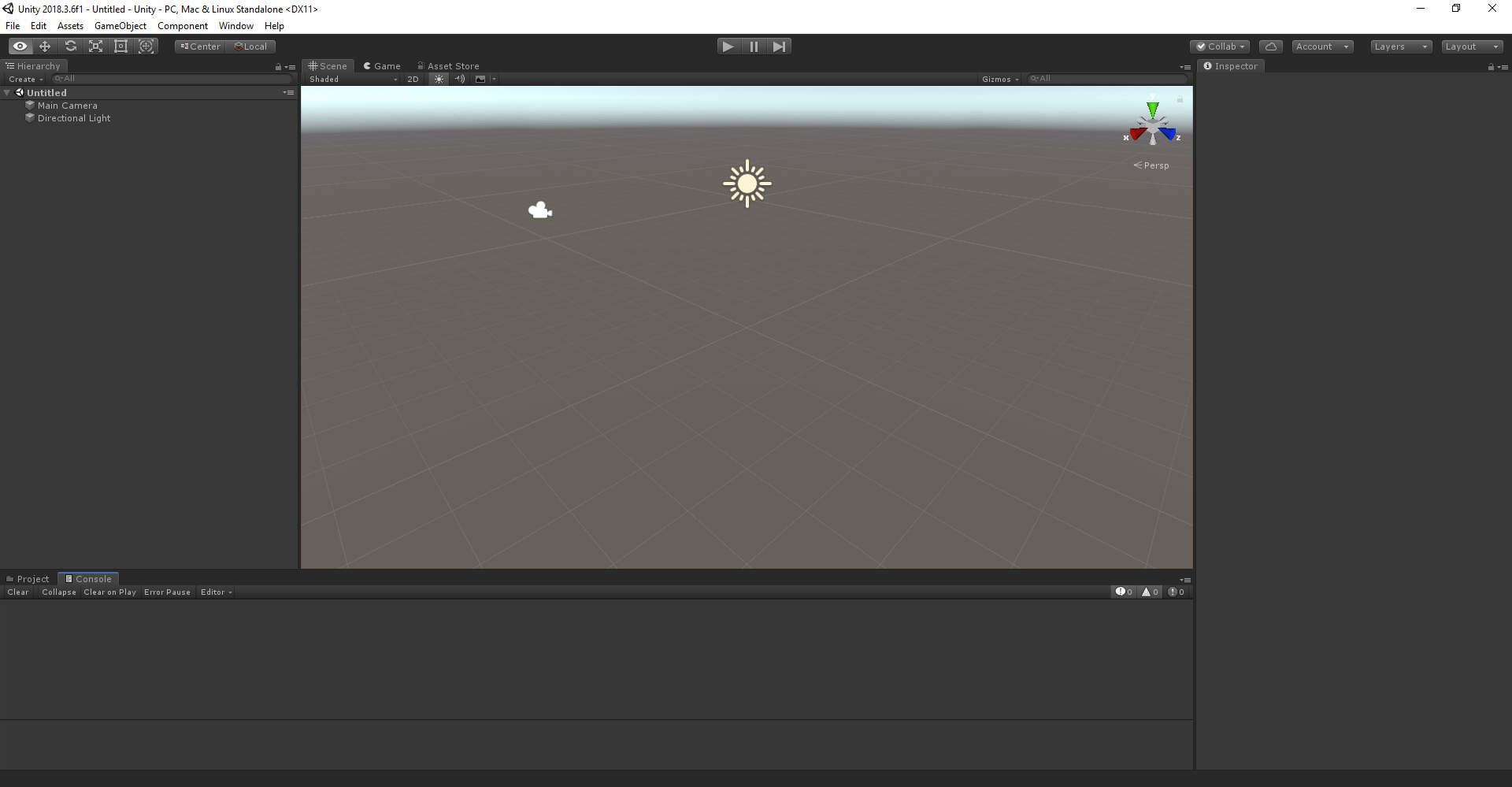 Capture d’écran du volet Unity.