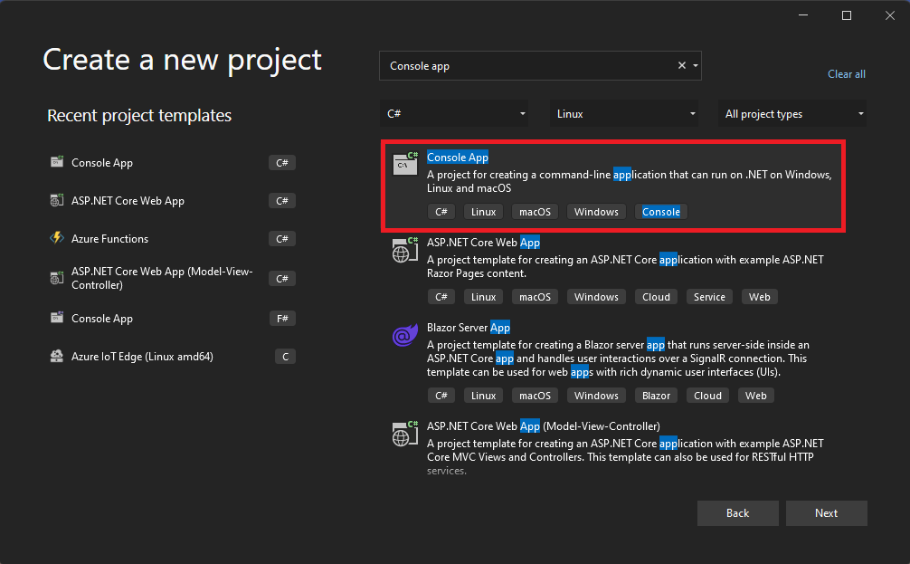 Visual Studio, Créer une solution