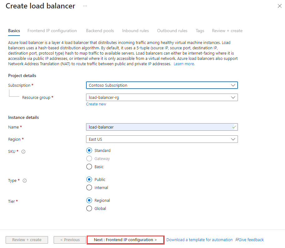 Démarrage rapide : Créer un équilibreur de charge public - Portail Azure -  Azure Load Balancer | Microsoft Learn