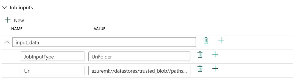 Capture d’écran montrant comment configurer des entrées dans le point de terminaison.