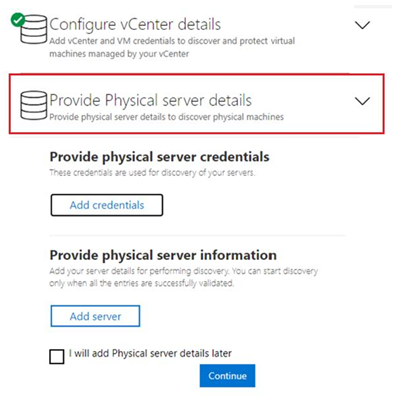  Capture d’écran fournissant les détails du serveur physique