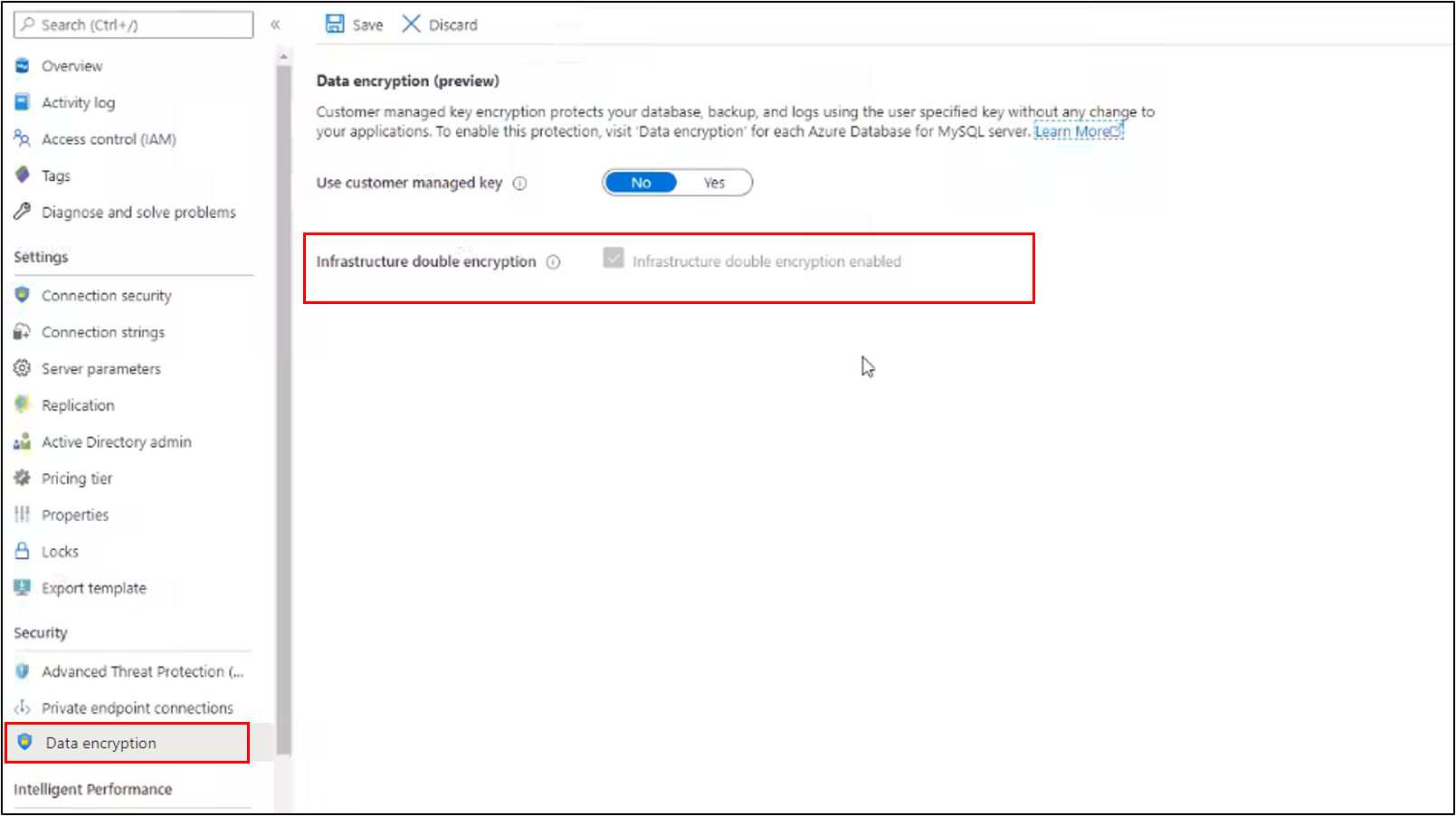 Validation Azure Database pour MySQL