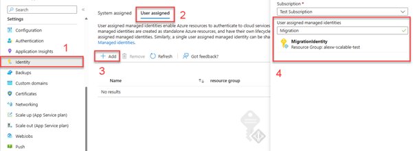 Capture d’écran montrant comment créer une identité affectée par l’utilisateur.