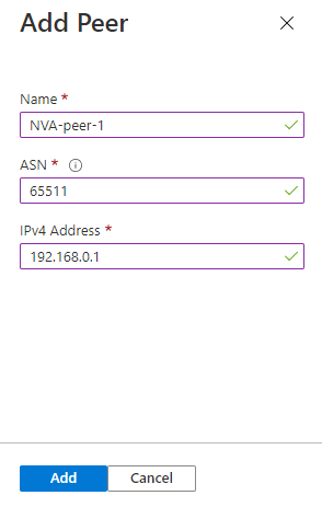 Capture d’écran de la page Ajouter un pair.