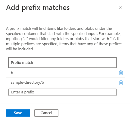 Screenshot showing filters for a replication rule