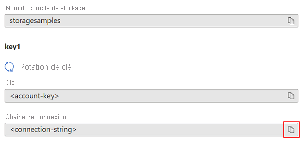 Screenshot showing how to view access keys in the Azure portal