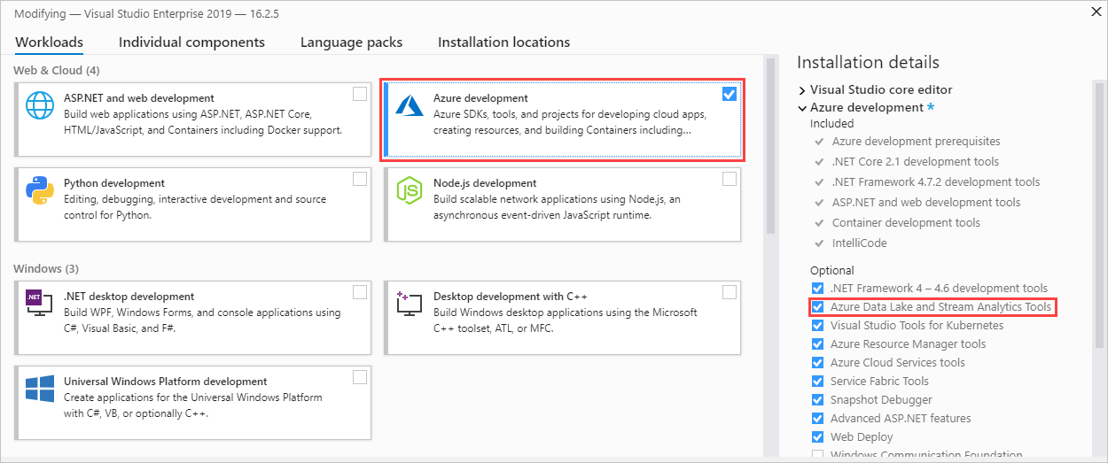 Configurer Azure Stream Analytics Tools pour Visual Studio - Azure Stream  Analytics | Microsoft Learn