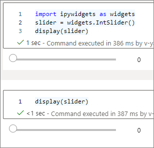 Capture d’écran des curseurs de widgets IPython