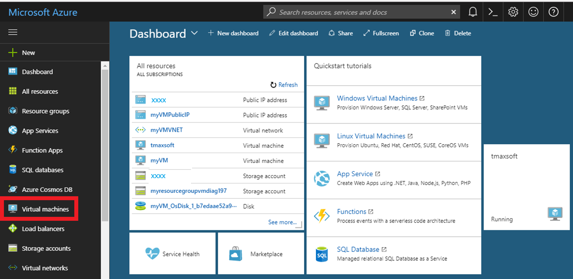 Liste des ressources dans le Portail Azure