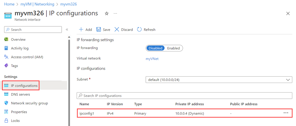 Screenshot showing how to select the I P configuration of a network interface.