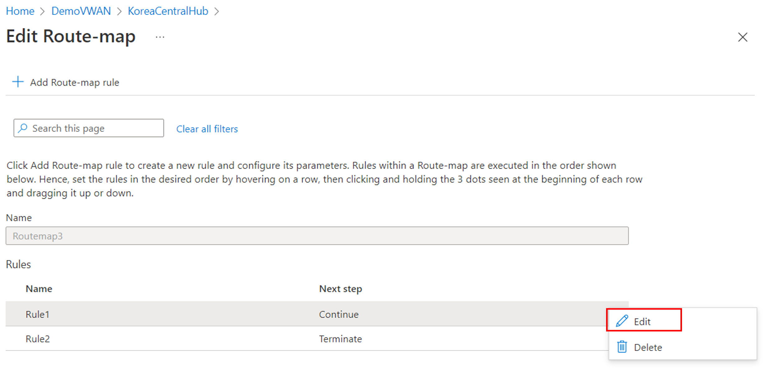 Screenshot shows how to select Edit.