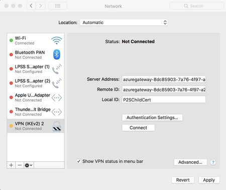 Résoudre les problèmes de connexion point à site : clients Mac OS X - Azure  VPN Gateway | Microsoft Learn