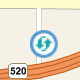 Image that shows a circle with two arrows within it as the pushpin icon style