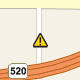Image that shows a yellow exclamation point road sign as the pushpin icon style