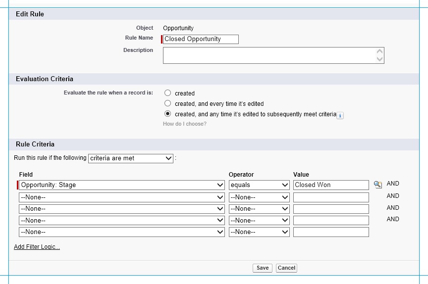 Créer un BTS_SF_Create_Workflow de flux de travail Salesforce