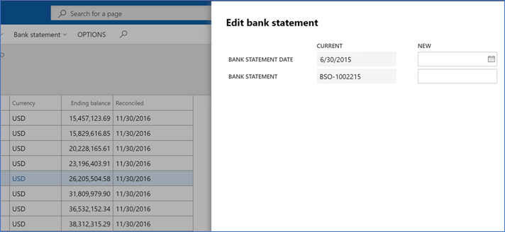 Modifier la date du relevé bancaire et l'identifiant du relevé bancaire -  Release Notes | Microsoft Learn
