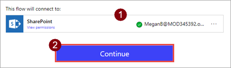Permissions du connecteur SharePoint