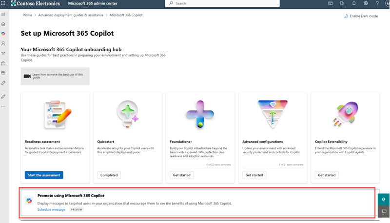 Image de la page Configurer Microsoft 365 Copilot dans le Centre d’administration Microsoft 365.
