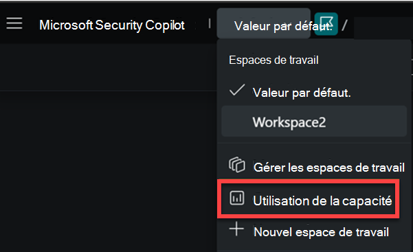 Image de l’utilisation de la capacité à partir de la barre de navigation.
