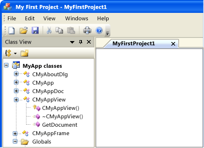 MyApp comme rendu par CMFCVisualManagerVS2005.
