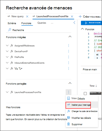 Ouvrir dans l’éditeur de requête