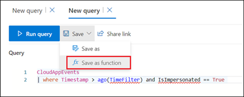 Enregistrer sous la fonction